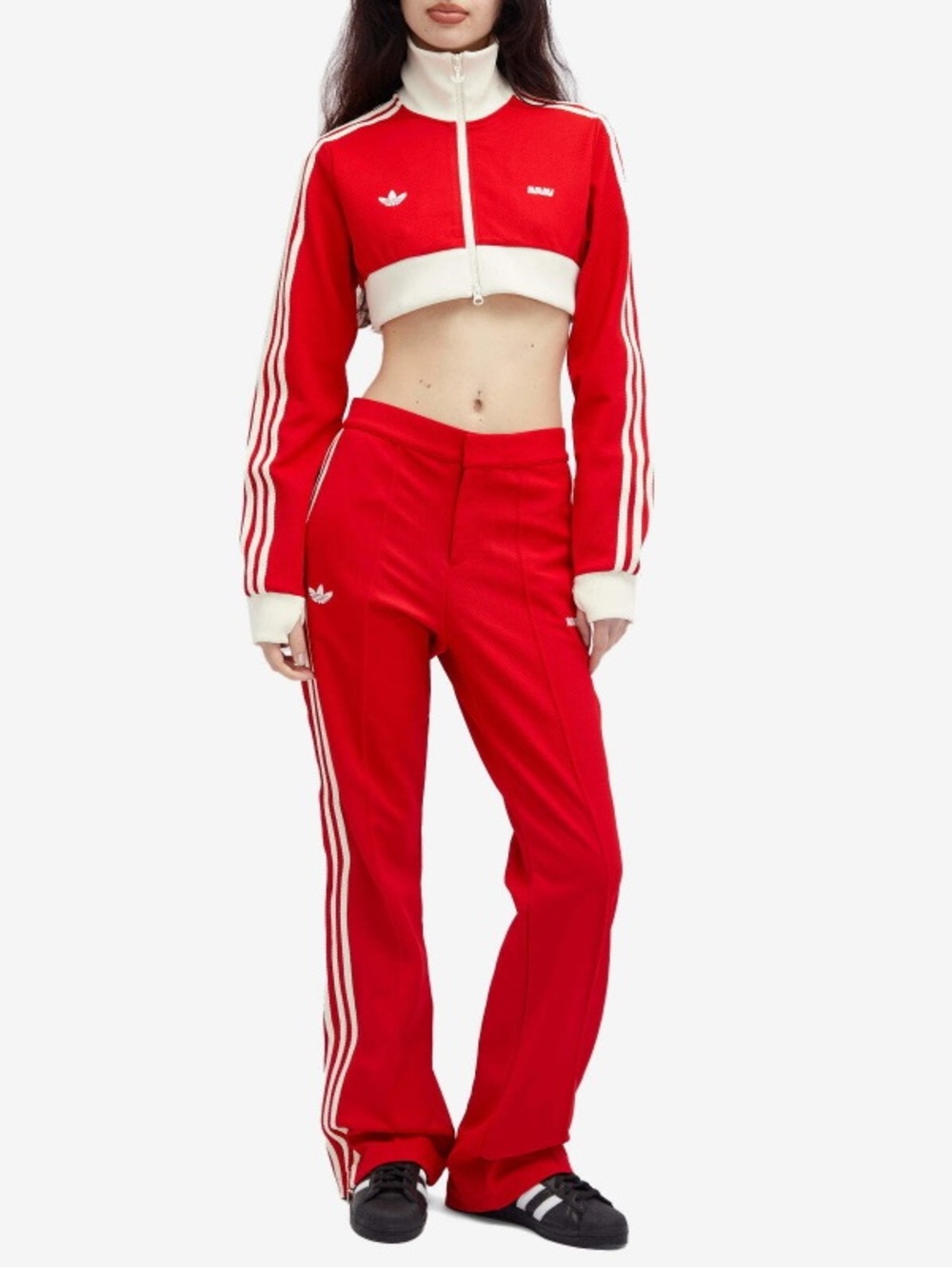 NWT adidas Originals Avavav Red Cropped Track jacket pants coord set RARE